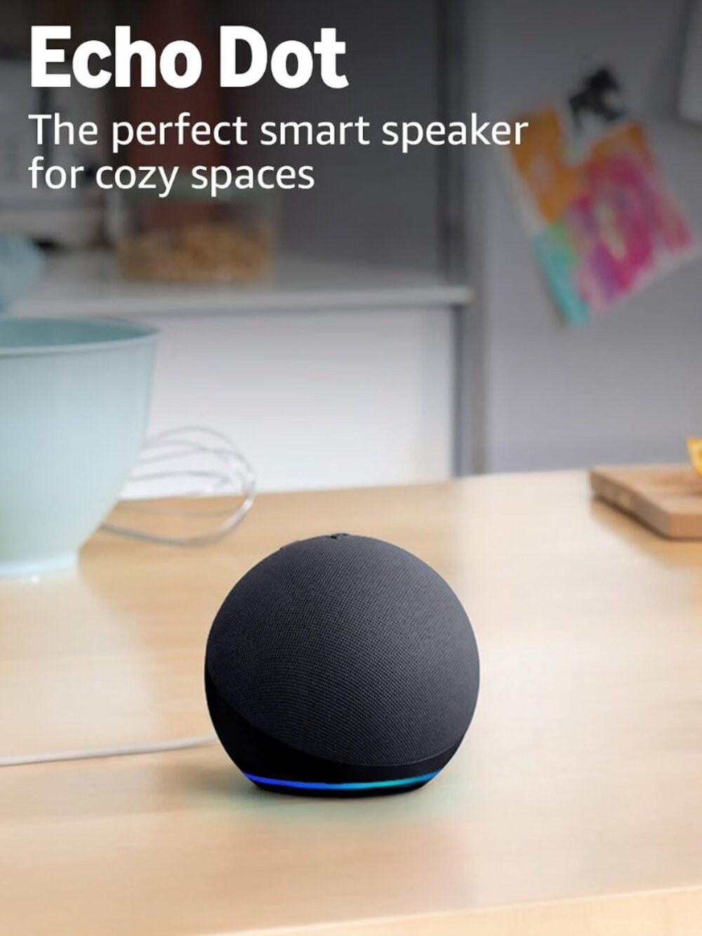 Amazon Echo Dot - Black, 5th Gen Charcoal w/ Adapter
